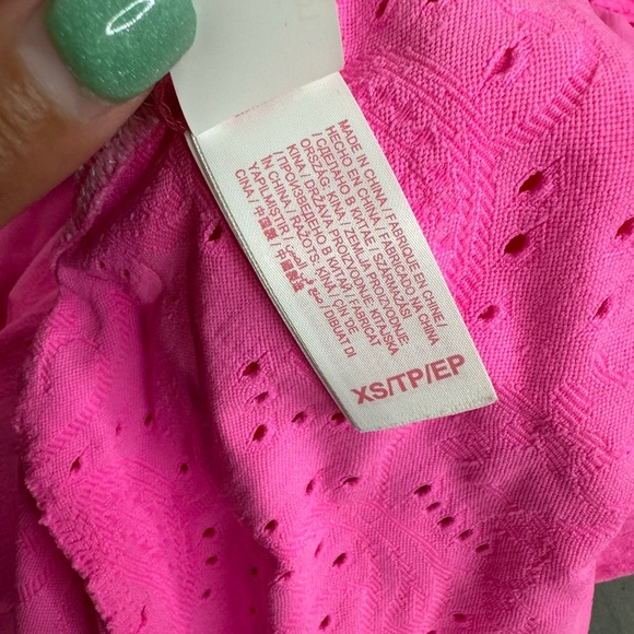 LOVE SHACKFANCY X Hurley Eyelet Paisley Zip Up Hoodie Hot Pink - Picture 6 of 9